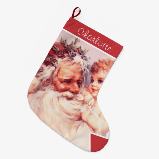 Oude Kerstman Kind Kerstsok (Voorkant (Hangend))