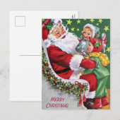 Oude Kerstman kind Vakantie ansichtkaart Feestdagenkaart (Voorkant / Achterkant)