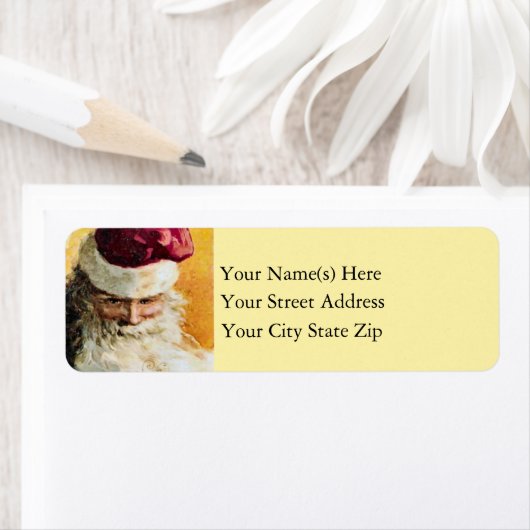 Oude kerstman met kerstmis etiket (Insitu)