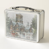 Oude kerstman met kinderen voor een kerk (Achterkant)