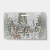 Oude kerstman met kinderen voor een kerk badge (Achterkant)