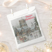 Oude kerstman met kinderen voor een kerk bedankzakje (Geknipt)