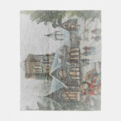 Oude kerstman met kinderen voor een kerk fleece deken (Voorkant)