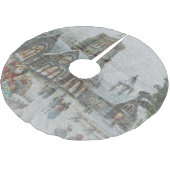 Oude kerstman met kinderen voor een kerk kerstboom rok (Gekanteld)