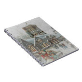 Oude Kerstman met kinderen voor een kerk  Notitieboek (Rechterzijde)