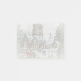 Oude Kerstman met kinderen voor een kerk  Post-it® Notes