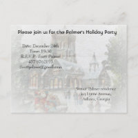 Oude kerstman met kinderen voor een kerk