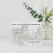 Oude kerstman met kinderen voor een kerk uitnodiging briefkaart (Staand voorkant)