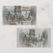 Oude kerstman met kinderen voor een kerk visitekaartje (Voorkant / Achterkant)