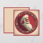 Oude Kerstman met krans Feestdagenkaart (Voorkant / Achterkant)