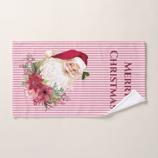 Oude kerstman met kruidnagelbeuk handdoek (Handdoek)