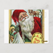  Oude Kerstman met speelgoed en rendieren Briefkaart (Achterkant)