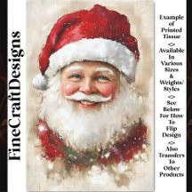 Oude Kerstman op Jute AZ6 Decoupage