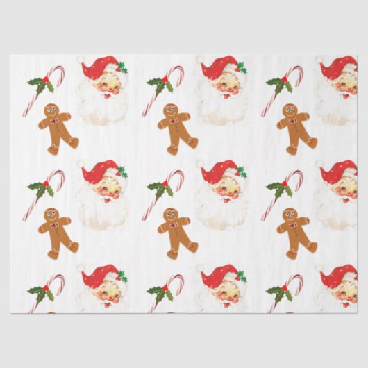Oude Kerstman Patronen Decoupage Vloeipapier Tissuepapier (Voorkant)