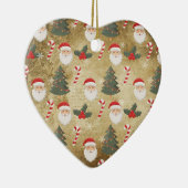 Oude Kerstman-patroon Keramisch Ornament (Rechts)