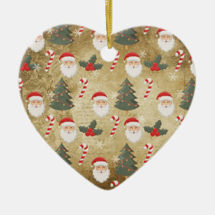 Oude Kerstman-patroon Keramisch Ornament