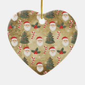 Oude Kerstman-patroon Keramisch Ornament (Achterkant)