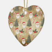 Oude Kerstman-patroon Keramisch Ornament (Links)