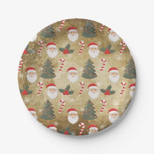 Oude Kerstman Patroon Papieren Bordje