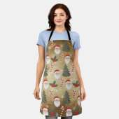 Oude Kerstman-patroon Schort (Gedragen)