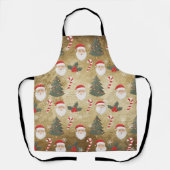 Oude Kerstman-patroon Schort (Voorkant)