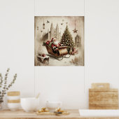 Oude Kerstman Poster (Keuken)