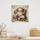 Oude Kerstman Poster (Keuken)
