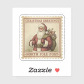 Oude Kerstman Postzegel Kerstmis Sticker (Vel)