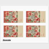 Oude Kerstman Rechthoekige Sticker (Vel)