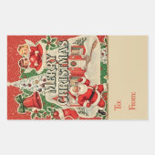 Oude Kerstman Rechthoekige Sticker (Voorkant)