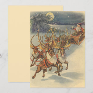 Oude Kerstman rendier uitnodiging