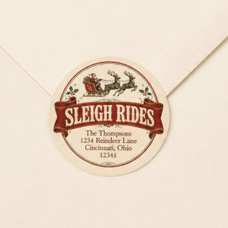 Oude Kerstman Retouradres Ronde Sticker