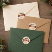 Oude Kerstman Retouradres Ronde Sticker