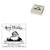 Oude Kerstman Schoorsteen Adres Typografie Rubberstempel (Gestempeld)