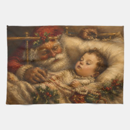 Oude-kerstman-slaapkamerschilderij op doek Kerstmi Theedoek