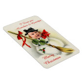 Oude Kerstman Sneeuwman Douane Foto Magneet (Rechterzijde)