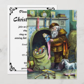 Oude Kerstman Speelgoed Kerstfeest Uitnodiging (Voorkant / Achterkant)