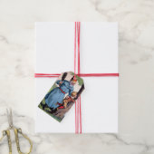 Oude Kerstman straft kind Cadeaulabel (Met Touw)