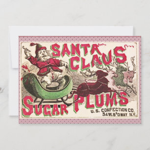 Oude Kerstman Suikerpruimen Reclame Oude Snoeprecl Feestdagenkaart