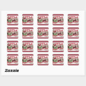 Oude Kerstman Suikerpruimen Reclame Oude Snoeprecl Vierkante Sticker (Vel)