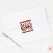 Oude Kerstman Suikerpruimen Reclame Oude Snoeprecl Vierkante Sticker (Envelop)