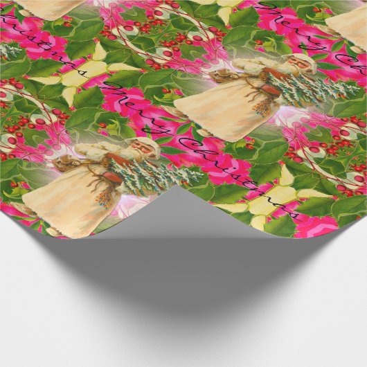 Oude kerstman uit het vorige Victoriaans 30 x 6' Cadeaupapier (Hoek)