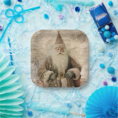 Oude Kerstman Vakantie Papieren Bordje (Feest)
