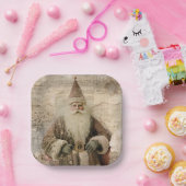 Oude Kerstman Vakantie Papieren Bordje (Feest)