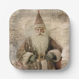 Oude Kerstman Vakantie Papieren Bordje