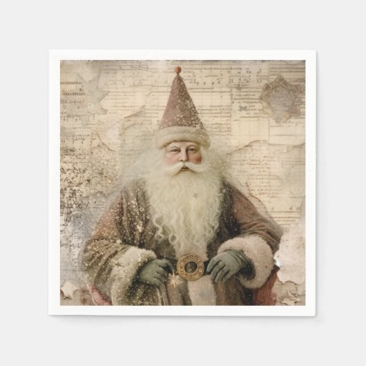 Oude Kerstman Vakantie Servet (Voorkant)