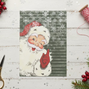 Oude Kerstman Victoriaanse groene strepen Tissuepapier