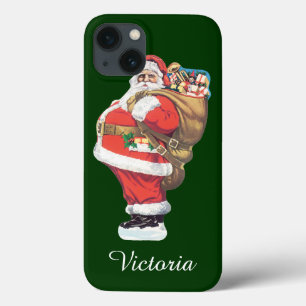 Oude Kerstman, Victoriaanse Kerst uitknipsel iPhone 13 Hoesje
