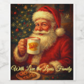 Oude Kerstman Wijnfles Etiket (Enkel label)