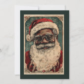 Oude Kerstman Zwart Sinterklaas Met Bril Feestdagenkaart (Voorkant)
